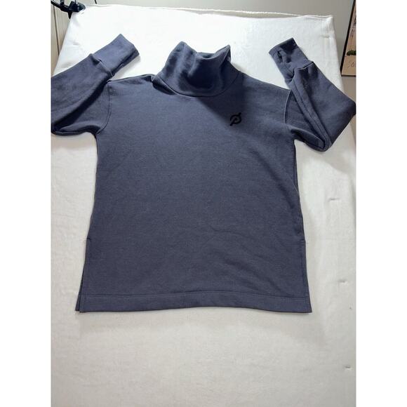 Women’s Peloton Pullover Sweatshirt Grey Gray Medium Turtle Neck Cowl Funnel USA - Picture 1 of 7